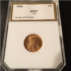 1942 Lincoln Cent PCI MS67 Red