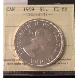 1959 Canada Silver Dollar ICCS PL66