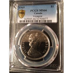 1969 Canada 1 Dollar - PCGS MS-66 (Pop 2 !!)