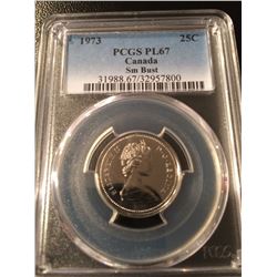 1973 Canada Quarter PCGS PL67 SB