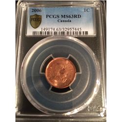 2006 Canada 1 Cent -  MAGNETIC  PCGS 63 RED