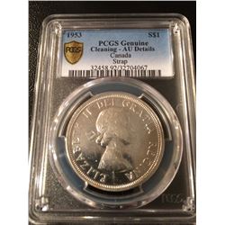 1953 Canada Dollar (Strap) PCGS AU Details