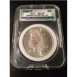 1880-P Morgan Silver Dollar NCC MS67