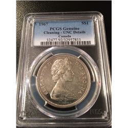 1967 Canada Dollar PCGS UNC