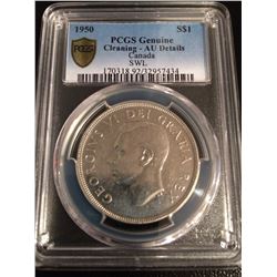 1950 Canada Dollar PCGS AU Details SWL