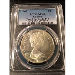 1965 Canada Dollar PCGS - MS62 Type 1 SBP5