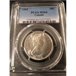 1965 Canada 50 Cent PCGS - MS64