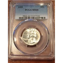 1959 US 25Cent PCGS MS66