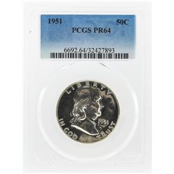 1951 Franklin Half Dollar Coin PCGS Graded PR64