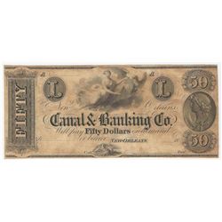 1800s $50 The Canal Bank New Orleans Obsolete Bank Note