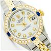 Image 1 : Womens Rolex Two-Tone Mother Of Pearl Sapphire Datejust Wristwatch