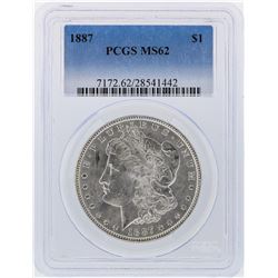 1887 $1 Morgan Silver Dollar PCGS Graded MS62