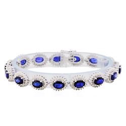 14KT White Gold 13.85ctw Sapphire and Diamond Bracelet