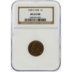1909-S VDB Lincoln Wheat Penny NGC Graded MS65RB