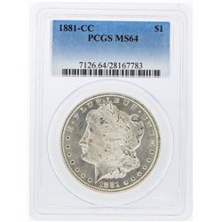 1881-CC $1 Morgan Silver Dollar PCGS Graded MS64