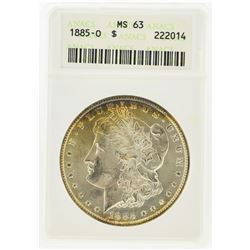 1885-O $1 Morgan Silver Dollar ANACS Graded MS63