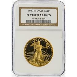 1989-W $50 American Gold Eagle Coin NGC Graded PF69 Ultra Cameo