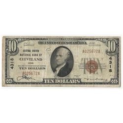1929 $10 Cleveland Ohio National Currency Note