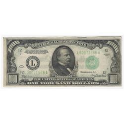 1934 $1000 Federal Reserve Bank Note San Francisco