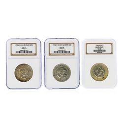 Set of (3) Washington-Carver Half Dollar Commemorative Coins NGC Graded MS65