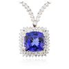 Image 1 : 18KT White Gold 12.86ct Tanzanite and Diamond Necklace