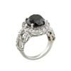 Image 3 : 14KT White Gold 6.34ctw Fancy Black Diamond Ring
