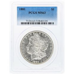 1881 $1 Morgan Silver Dollar PCGS Graded MS63