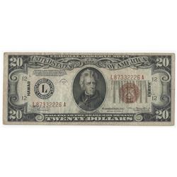 1934A $20 Federal Reserve Emergency Hawaii Note