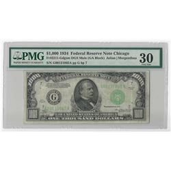 1934 $1000 Federal Reserve Bank Note Chicago Mule PMG Choice VF30
