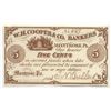 Image 1 : 1863 5 Cents W.H. Cooper & Co. Bankers Obsolete Note