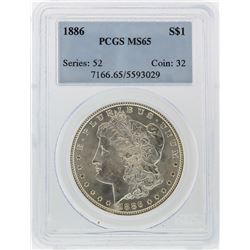 1886 $1 Morgan Silver Dollar PCGS Graded MS65