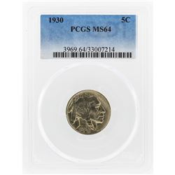 1930 Buffalo Nickel Coin PCGS Graded MS64
