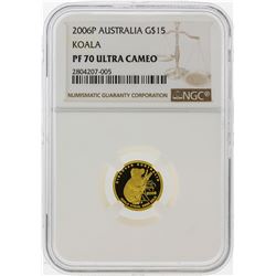 2006-P $15 Australia Koala Gold Coin NGC PF70 Ultra Cameo