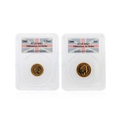 2000 1/2 Sovereign and 2000 1 Sovereign Gold Coins PCGS MS67