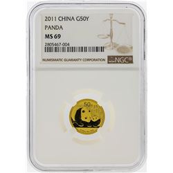 2011 50 Yuan China Gold Panda Coin NGC MS69