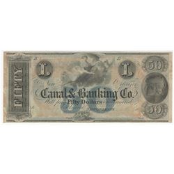 1800s $50 The New Orleans Canal & Banking Company Note