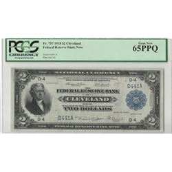 1918 $2 Federal Reserve Bank Note Cleveland PCGS Graded 65 PPQ
