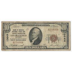 1929 $10 San Francisco California National Currency Note