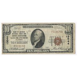 1929 $10 San Francisco California National Currency Note