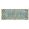 Image 2 : 1864 $5 The Confederate States of America Note Solid "5" Serial
