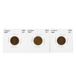 1914-D, 1922-D, 1924-D Lincoln Wheat Cent Key Date Set