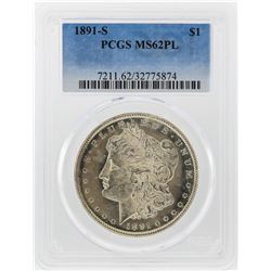 1891-S $1 Morgan Silver Dollar Coin PCGS Graded MS62PL