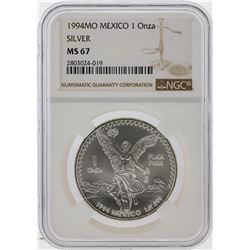 1994-MO Mexico 1 Onza Libertad Silver Coin NGC MS67