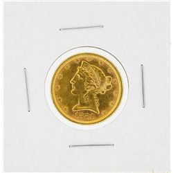 1881 $5 Liberty Head Half Eagle Gold Coin AU