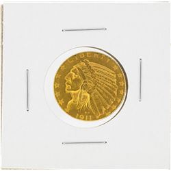 1911 $5 Indian Head Half Eagle Gold Coin