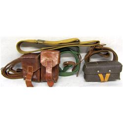 BOX LOT MILITARY SLINGS AND POUCHES