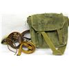 Image 1 : BOX LOT MILITARY SATCHEL, SLINGS, AND POUCHES