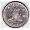 Image 1 : 1955 Canada ICCS Graded Silver 10-Cent Dime Coin - PL-66, Cameo