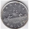 1947 Canada Silver $1 Dollar Coin - Blunt 7 - MS-63
