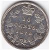 Image 1 : 1870 Canada Silver 10-Cent Dime Coin - Wide "O" - VF+